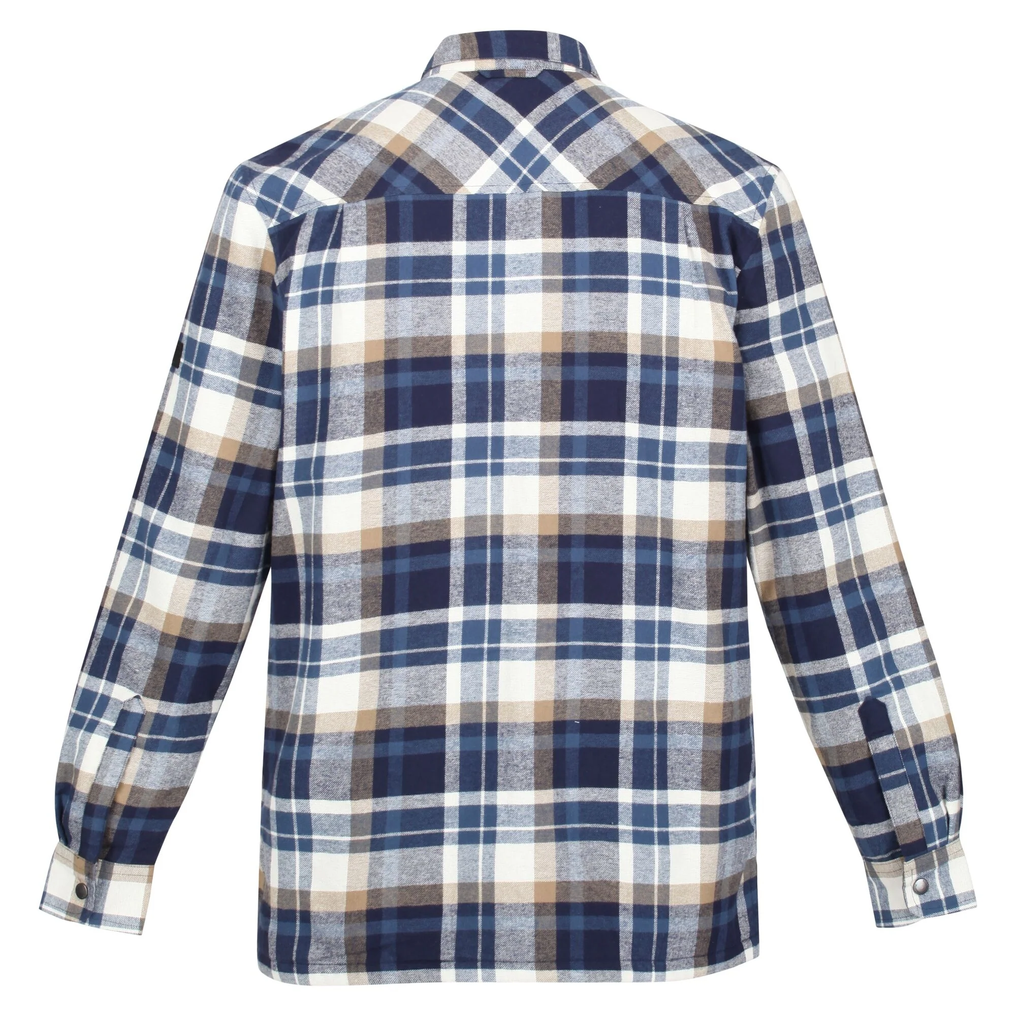 Regatta Men's AW23 Thamos Long Sleeved Checked Shirt | Navy Gold Sand Check - Image 2