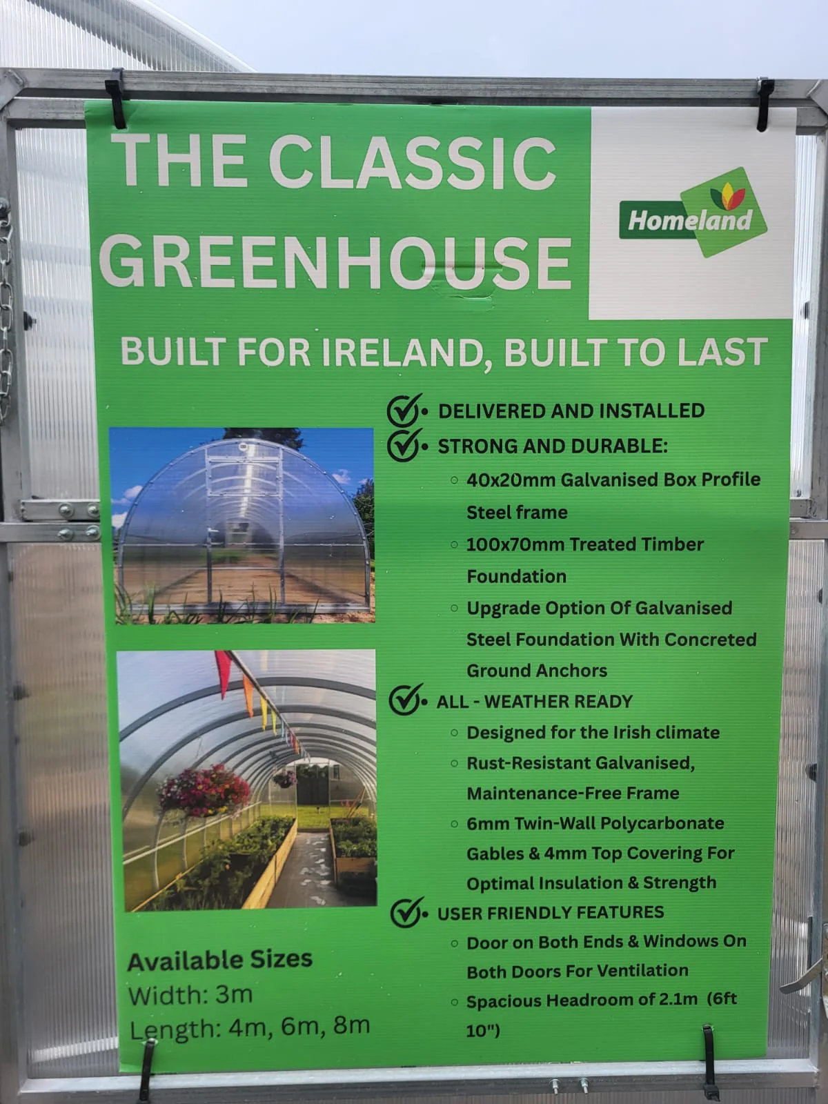 Classic Polycarbonate Greenhouse 3m X 6m - Image 2