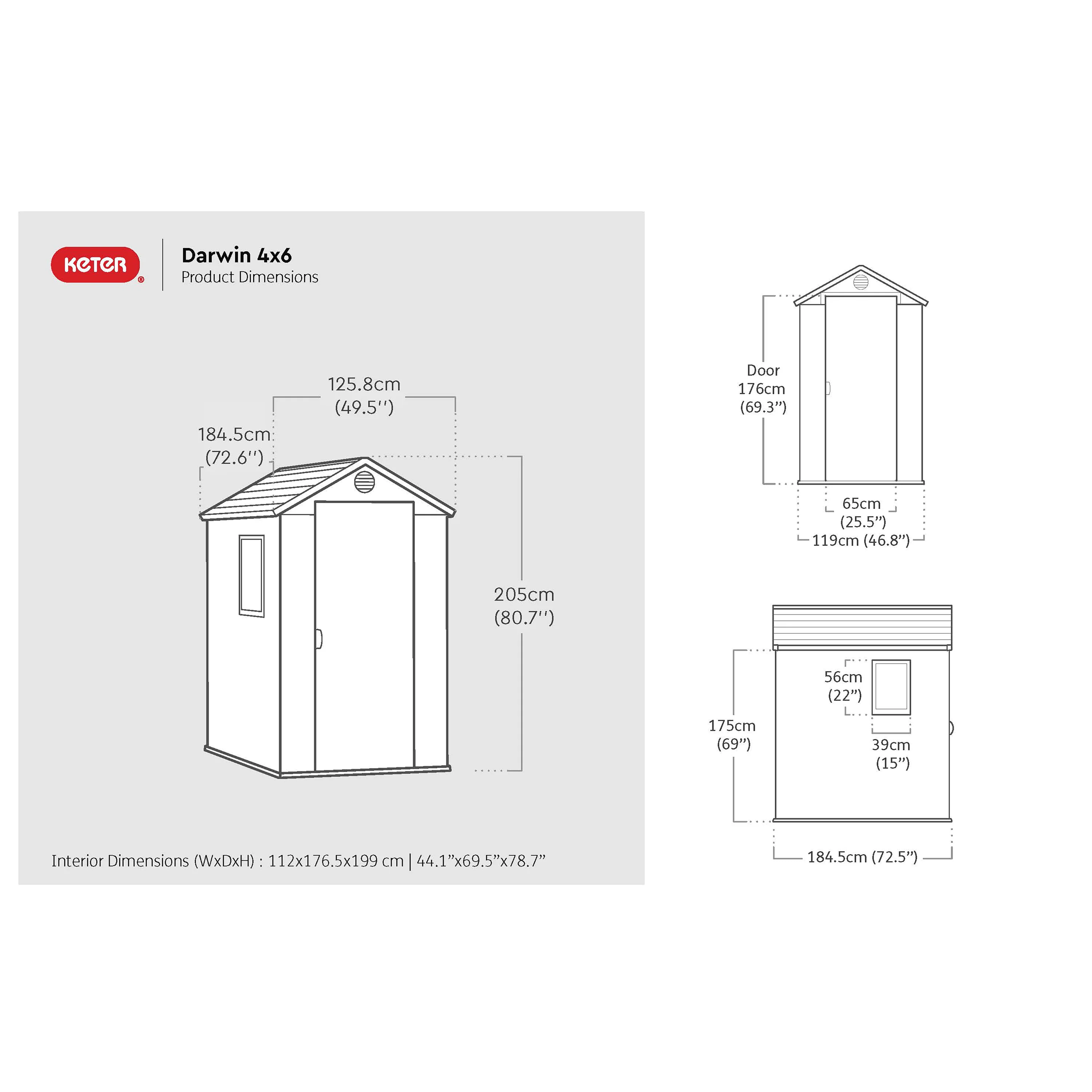 Darwin Wood Effect Garden Shed - 4x6ft - Image 8