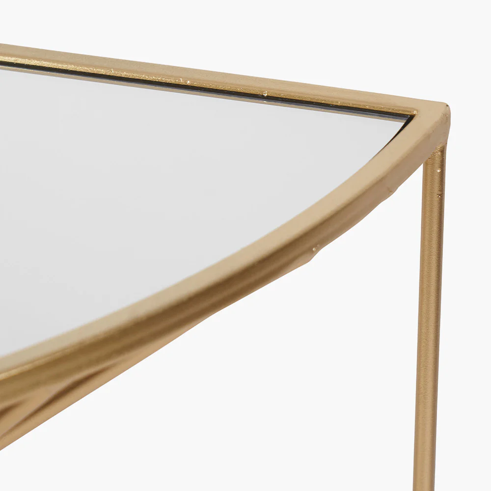 Liberty Glass and Gold Metal Half Moon Console Table - Image 8