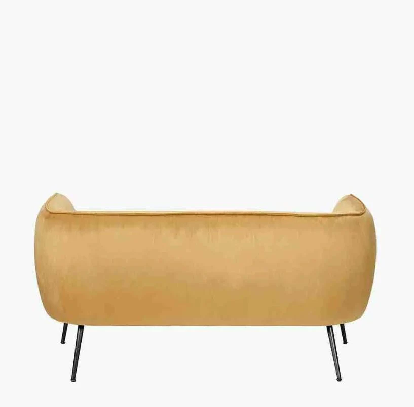 Lucca Gold Velvet and Metal Sofa - Image 5