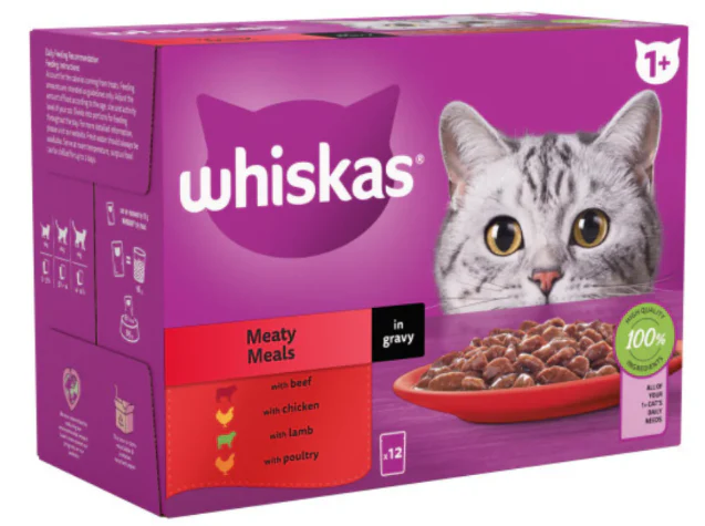 Whiskas Pouch Meat Selection in Gravy 12 x 85g